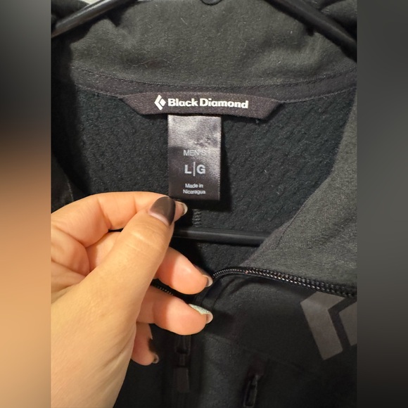 Black Diamond Men’s 1/2 Zip Black Fleece Jacket Size Large - Picture 4 of 8